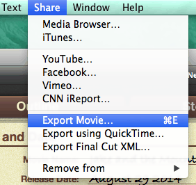 export imovie