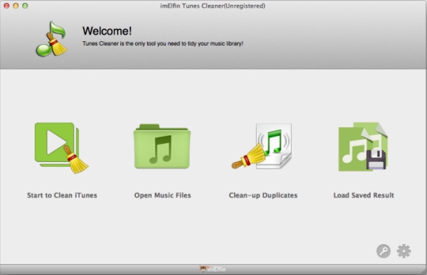 interface of imElfin Tunes Cleaner