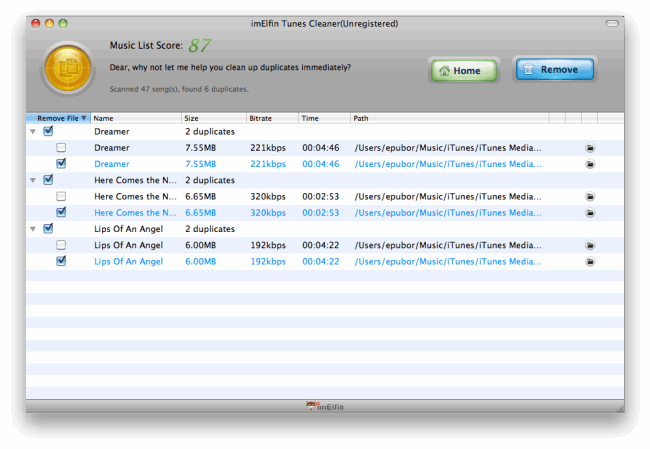 Show iTunes Duplicates in Tunes Cleaner