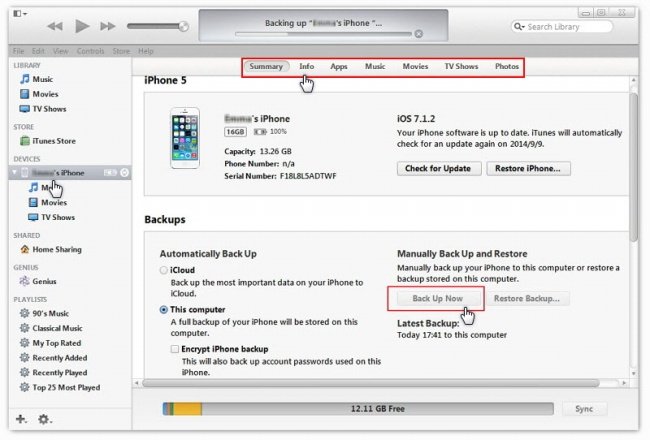 backup data from iPhone to computer