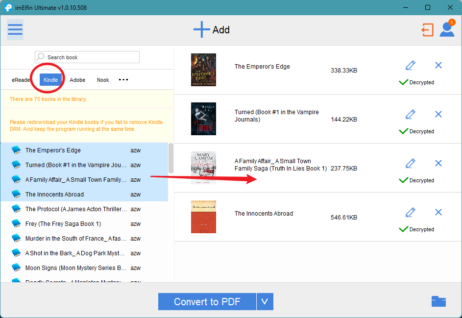 remove kindle drm